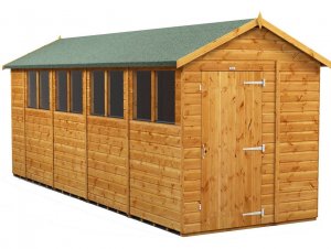 Power 18x6 Apex Garden Shed - Single Door